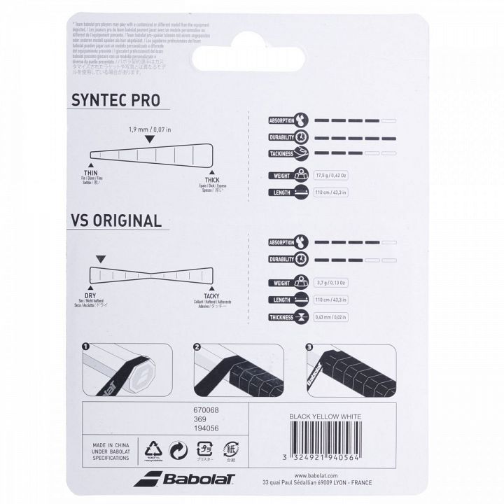 Babolat Syntec Pro + VS Original x3 Duo Pack - Zestaw owijek